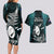 New Zealand Silver Fern Rugby Couples Matching Long Sleeve Bodycon Dress and Hawaiian Shirt Aotearoa All Black Dabbing Ball With Maori Paua Shell LT14 - Polynesian Pride