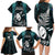 New Zealand Silver Fern Rugby Family Matching Long Sleeve Bodycon Dress and Hawaiian Shirt Aotearoa All Black Dabbing Ball With Maori Paua Shell LT14 - Polynesian Pride