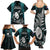 New Zealand Silver Fern Rugby Family Matching Summer Maxi Dress and Hawaiian Shirt Aotearoa All Black Dabbing Ball With Maori Paua Shell LT14 - Polynesian Pride