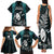 New Zealand Silver Fern Rugby Family Matching Tank Maxi Dress and Hawaiian Shirt Aotearoa All Black Dabbing Ball With Maori Paua Shell LT14 - Polynesian Pride