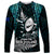 New Zealand Silver Fern Rugby Long Sleeve Shirt Aotearoa All Black Dabbing Ball With Maori Paua Shell LT14 Unisex Turquoise - Polynesian Pride