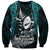 New Zealand Silver Fern Rugby Sweatshirt Aotearoa All Black Dabbing Ball With Maori Paua Shell LT14 Unisex Turquoise - Polynesian Pride