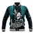 Custom New Zealand Silver Fern Rugby Baseball Jacket Aotearoa All Black Dabbing Ball With Maori Paua Shell LT14 Unisex Turquoise - Polynesian Pride