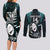 Custom New Zealand Silver Fern Rugby Couples Matching Long Sleeve Bodycon Dress and Long Sleeve Button Shirts Aotearoa All Black Dabbing Ball With Maori Paua Shell LT14 - Polynesian Pride