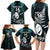 Custom New Zealand Silver Fern Rugby Family Matching Long Sleeve Bodycon Dress and Hawaiian Shirt Aotearoa All Black Dabbing Ball With Maori Paua Shell LT14 - Polynesian Pride