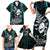 Custom New Zealand Silver Fern Rugby Family Matching Short Sleeve Bodycon Dress and Hawaiian Shirt Aotearoa All Black Dabbing Ball With Maori Paua Shell LT14 - Polynesian Pride