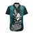 Custom New Zealand Silver Fern Rugby Hawaiian Shirt Aotearoa All Black Dabbing Ball With Maori Paua Shell LT14 Turquoise - Polynesian Pride