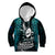 Custom New Zealand Silver Fern Rugby Kid Hoodie Aotearoa All Black Dabbing Ball With Maori Paua Shell LT14 Turquoise - Polynesian Pride