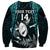 Custom New Zealand Silver Fern Rugby Sweatshirt Aotearoa All Black Dabbing Ball With Maori Paua Shell LT14 - Polynesian Pride