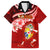 Tonga Rugby Family Matching Long Sleeve Bodycon Dress and Hawaiian Shirt Ikale Tahi Tongan Ngatu Pattern With Dabbing Ball LT14 Dad's Shirt - Short Sleeve Red - Polynesian Pride