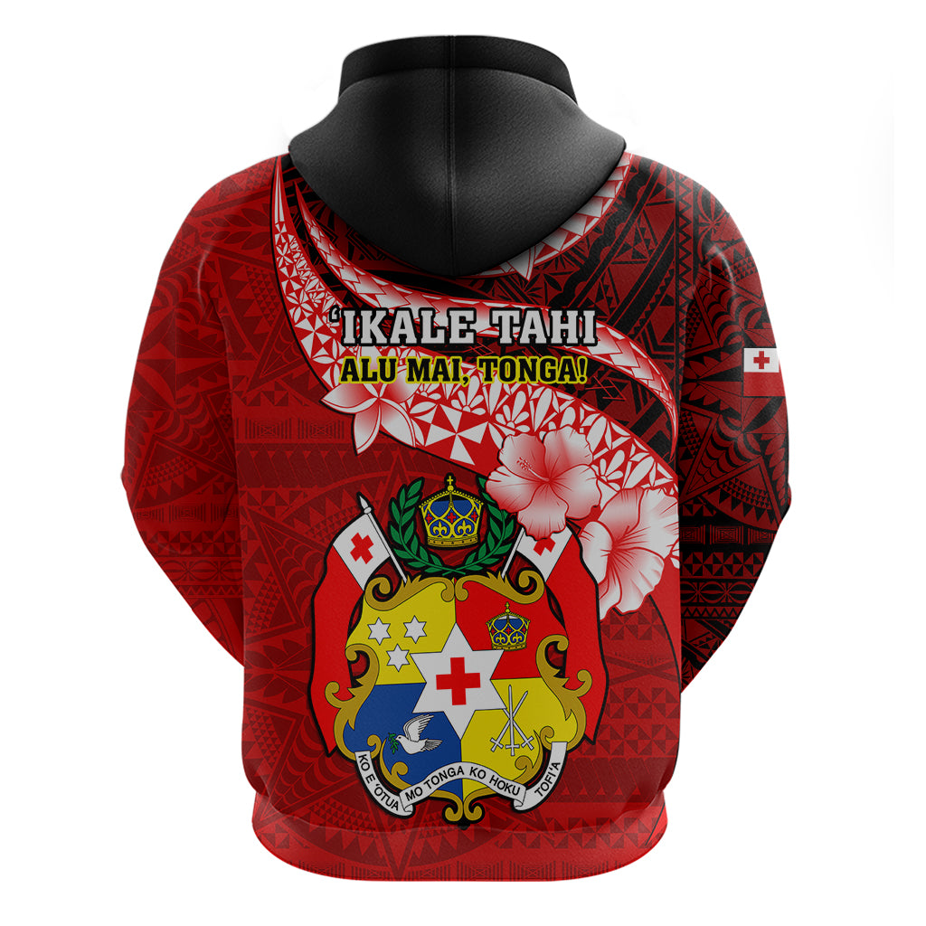 Tonga Rugby Hoodie Ikale Tahi Tongan Ngatu Pattern With Dabbing Ball LT14 - Polynesian Pride