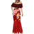 Tonga Rugby Mermaid Dress Ikale Tahi Tongan Ngatu Pattern With Dabbing Ball LT14 - Polynesian Pride