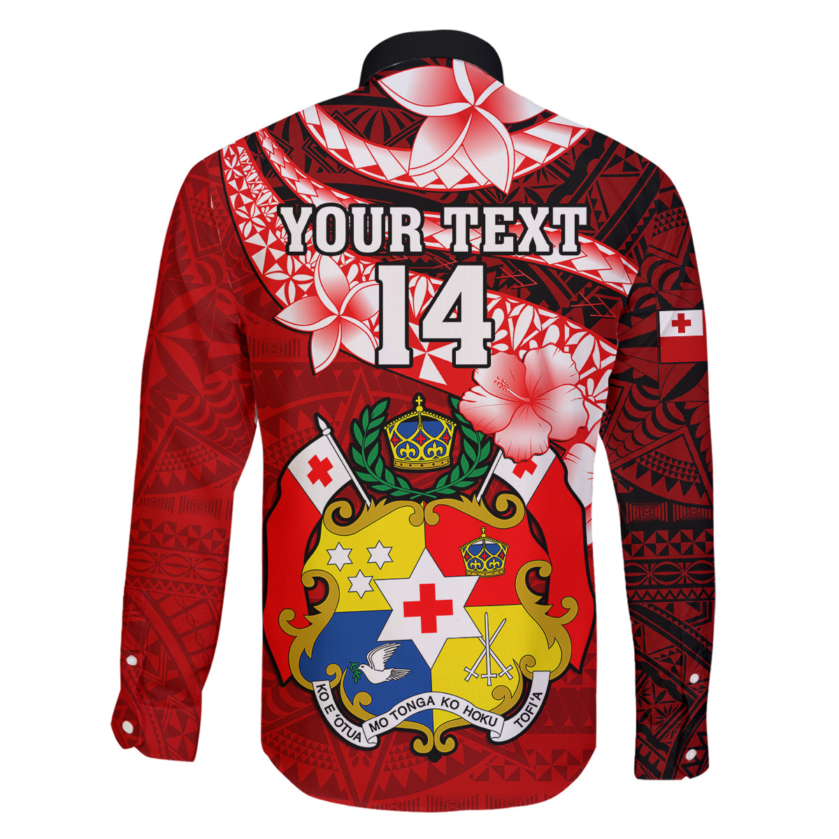 Custom Tonga Rugby Family Matching Off Shoulder Long Sleeve Dress and Hawaiian Shirt Ikale Tahi Tongan Ngatu Pattern With Dabbing Ball LT14 - Polynesian Pride