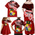 Custom Tonga Rugby Family Matching Off Shoulder Maxi Dress and Hawaiian Shirt Ikale Tahi Tongan Ngatu Pattern With Dabbing Ball LT14 - Polynesian Pride