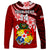 Custom Tonga Rugby Long Sleeve Shirt Ikale Tahi Tongan Ngatu Pattern With Dabbing Ball LT14 - Polynesian Pride