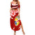 Custom Tonga Rugby Summer Maxi Dress Ikale Tahi Tongan Ngatu Pattern With Dabbing Ball LT14 Women Red - Polynesian Pride