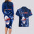 Samoa Rugby Couples Matching Long Sleeve Bodycon Dress and Hawaiian Shirt Manu Samoa Ula Fala Dabbing Ball Polynesian Blue Version LT14 - Polynesian Pride