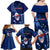 Samoa Rugby Family Matching Off Shoulder Maxi Dress and Hawaiian Shirt Manu Samoa Ula Fala Dabbing Ball Polynesian Blue Version LT14 - Polynesian Pride