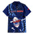 Samoa Rugby Family Matching Off Shoulder Short Dress and Hawaiian Shirt Manu Samoa Ula Fala Dabbing Ball Polynesian Blue Version LT14 - Polynesian Pride