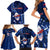 Samoa Rugby Family Matching Short Sleeve Bodycon Dress and Hawaiian Shirt Manu Samoa Ula Fala Dabbing Ball Polynesian Blue Version LT14 - Polynesian Pride