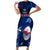 Samoa Rugby Family Matching Short Sleeve Bodycon Dress and Hawaiian Shirt Manu Samoa Ula Fala Dabbing Ball Polynesian Blue Version LT14 Mom's Dress Blue - Polynesian Pride