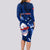 Samoa Rugby Long Sleeve Bodycon Dress Manu Samoa Ula Fala Dabbing Ball Polynesian Blue Version LT14 - Polynesian Pride