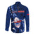 Samoa Rugby Long Sleeve Button Shirt Manu Samoa Ula Fala Dabbing Ball Polynesian Blue Version LT14 - Polynesian Pride