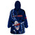 Samoa Rugby Wearable Blanket Hoodie Manu Samoa Ula Fala Dabbing Ball Polynesian Blue Version LT14 - Polynesian Pride