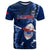 Custom Samoa Rugby T Shirt Manu Samoa Ula Fala Dabbing Ball Polynesian Blue Version LT14 Blue - Polynesian Pride