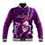 Samoa Rugby Baseball Jacket Manu Samoa Ula Fala Dabbing Ball Polynesian Purple Version LT14 Unisex Purple - Polynesian Pride