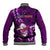 Samoa Rugby Baseball Jacket Manu Samoa Ula Fala Dabbing Ball Polynesian Purple Version LT14 - Polynesian Pride