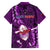 Samoa Rugby Family Matching Off Shoulder Short Dress and Hawaiian Shirt Manu Samoa Ula Fala Dabbing Ball Polynesian Purple Version LT14 - Polynesian Pride