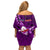 Samoa Rugby Family Matching Off Shoulder Short Dress and Hawaiian Shirt Manu Samoa Ula Fala Dabbing Ball Polynesian Purple Version LT14 - Polynesian Pride