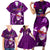 Samoa Rugby Family Matching Short Sleeve Bodycon Dress and Hawaiian Shirt Manu Samoa Ula Fala Dabbing Ball Polynesian Purple Version LT14 Purple - Polynesian Pride