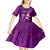 Samoa Rugby Kid Short Sleeve Dress Manu Samoa Ula Fala Dabbing Ball Polynesian Purple Version LT14 - Polynesian Pride