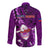 Samoa Rugby Long Sleeve Button Shirt Manu Samoa Ula Fala Dabbing Ball Polynesian Purple Version LT14 - Polynesian Pride