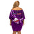 Samoa Rugby Off Shoulder Short Dress Manu Samoa Ula Fala Dabbing Ball Polynesian Purple Version LT14 - Polynesian Pride