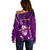 Samoa Rugby Off Shoulder Sweater Manu Samoa Ula Fala Dabbing Ball Polynesian Purple Version LT14 - Polynesian Pride