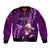 Samoa Rugby Sleeve Zip Bomber Jacket Manu Samoa Ula Fala Dabbing Ball Polynesian Purple Version LT14 Unisex Purple - Polynesian Pride