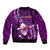 Samoa Rugby Sleeve Zip Bomber Jacket Manu Samoa Ula Fala Dabbing Ball Polynesian Purple Version LT14 - Polynesian Pride