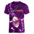 Samoa Rugby Women V Neck T Shirt Manu Samoa Ula Fala Dabbing Ball Polynesian Purple Version LT14 - Polynesian Pride