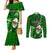 Samoa Rugby Couples Matching Mermaid Dress and Long Sleeve Button Shirts Manu Samoa Ula Fala Dabbing Ball Polynesian Green Version LT14 Green - Polynesian Pride