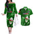 Samoa Rugby Couples Matching Off The Shoulder Long Sleeve Dress and Hawaiian Shirt Manu Samoa Ula Fala Dabbing Ball Polynesian Green Version LT14 Green - Polynesian Pride