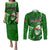 Samoa Rugby Couples Matching Puletasi Dress and Long Sleeve Button Shirts Manu Samoa Ula Fala Dabbing Ball Polynesian Green Version LT14 Green - Polynesian Pride