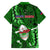 Samoa Rugby Family Matching Off Shoulder Maxi Dress and Hawaiian Shirt Manu Samoa Ula Fala Dabbing Ball Polynesian Green Version LT14 - Polynesian Pride