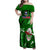 Samoa Rugby Family Matching Off Shoulder Maxi Dress and Hawaiian Shirt Manu Samoa Ula Fala Dabbing Ball Polynesian Green Version LT14 - Polynesian Pride