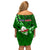 Samoa Rugby Off Shoulder Short Dress Manu Samoa Ula Fala Dabbing Ball Polynesian Green Version LT14 - Polynesian Pride