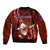 Samoa Rugby Bomber Jacket Manu Samoa Ula Fala Dabbing Ball Polynesian Red Version LT14 - Polynesian Pride