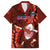 Samoa Rugby Family Matching Long Sleeve Bodycon Dress and Hawaiian Shirt Manu Samoa Ula Fala Dabbing Ball Polynesian Red Version LT14 - Polynesian Pride