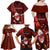 Samoa Rugby Family Matching Off Shoulder Maxi Dress and Hawaiian Shirt Manu Samoa Ula Fala Dabbing Ball Polynesian Red Version LT14 - Polynesian Pride